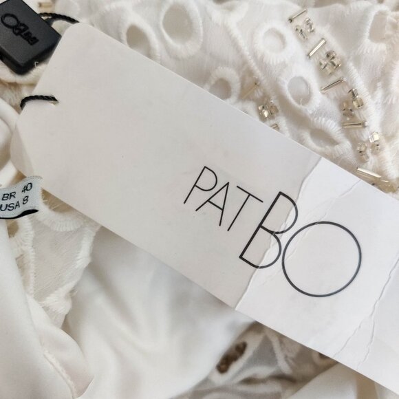 PatBo Embellished Eyelet Kimono Top in White 8 NWT - Picture 7 of 12
